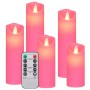 Set Candele Elettriche a LED 5 pz con Telecomando Bianco Caldo