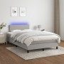 Letto a Molle Materasso e LED Grigio Chiaro 120x200 cm Tessuto