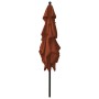 Ombrellone a 3 Livelli Palo in Alluminio Terracotta 2,5x2,5 m