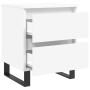 Comodini 2pz Bianchi 40x35x50 cm in Legno Multistrato