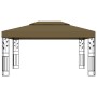 Gazebo con Tetto Doppio 3x4 m Grigio Talpa 180 g/m²