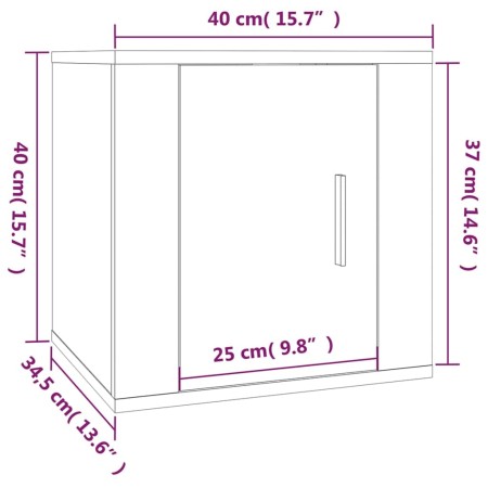 Mobile Porta TV a Parete Rovere Sonoma 40x34,5x40 cm