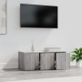 Mobile Porta TV Grigio Sonoma 80x34x30 cm in Legno Multistrato