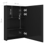 Armadietto Bagno con Specchio e LED Nero Lucido 50x13x70 cm