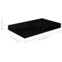 Scaffali a Parete 2 pz Nero Lucido 40x23x3,8 cm in MDF