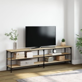 Mobile TV Rovere Sonoma 180x30x50cm Legno Multistrato e Metallo