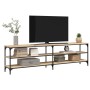 Mobile TV Rovere Sonoma 180x30x50cm Legno Multistrato e Metallo