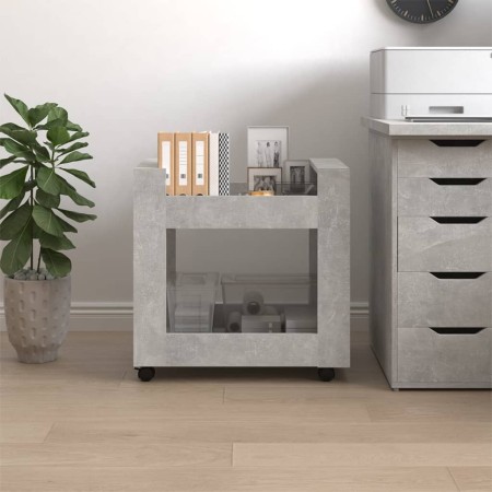 Carrello Scrivania Grigio cemento 60x45x60 cm Legno Multistrato