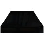 Scaffali a Parete 2 pz Nero Lucido 60x23,5x3,8 cm in MDF