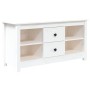 Mobile Porta TV Bianco 103x36,5x52 cm in Legno Massello di Pino