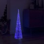 Piramide Decorativa Cono di Luce LED Acrilico Blu 90 cm