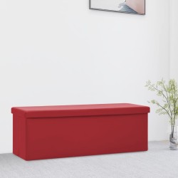 Panca Portaoggetti Pieghevole Rosso Vino in PVC