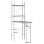 Set Tavolo e Sedie Pieghevoli Scaffale 3 pz MDF Acciaio Grigio