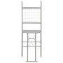 Set Tavolo e Sedie Pieghevoli Scaffale 3 pz MDF Acciaio Grigio