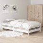 Letto Impilabile Bianco 100x200cm in Legno Massello di Pino