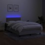 Letto a Molle Materasso e LED Grigio Chiaro 120x200 cm Tessuto