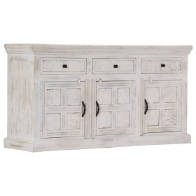 Credenza Bianca 140x40x74 cm in Legno Massello di Mango