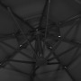 Ombrellone a 4 Livelli con Palo in Alluminio Nero 3x3 m