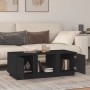 Tavolino da Salotto Nero 110x50x40 cm Legno Massello di Pino