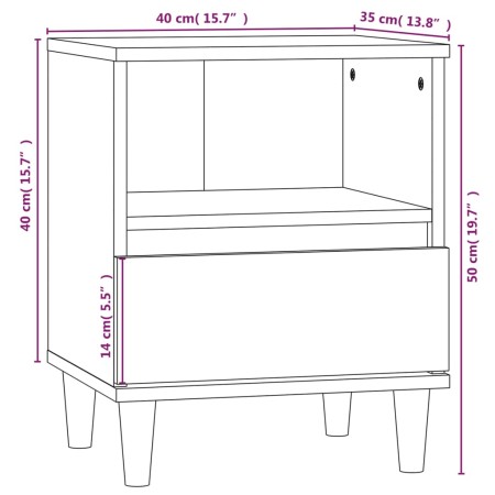 Comodini 2 pz Grigio Cemento 40x35x50 cm