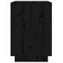 Comodino Nero 40x35x50 cm in Legno Massello di Pino