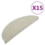 Tappeti Autoadesivi Scale Aspetto Sisal 15 pz 56x17x3cm Grigi