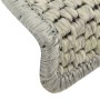 Tappeti Autoadesivi Scale Aspetto Sisal 15 pz 56x17x3cm Grigi