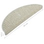 Tappeti Autoadesivi Scale Aspetto Sisal 15 pz 56x17x3cm Grigi