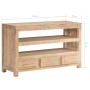 Mobile Porta TV in Legno di Acacia 90x30x55 cm Marrone Chiaro