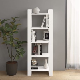 Libreria/Divisorio Bianco 60x35x160 cm Legno Massello