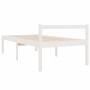 Letto per Anziani Bianco 75x190 cm Small Single Legno di Pino