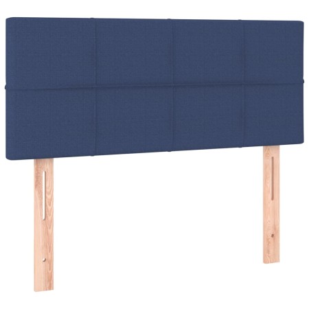 Letto a Molle con Materasso e LED Blu 100x200cm in Tessuto