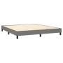 Letto a Molle Materasso e LED Grigio Scuro 160x200cm in Tessuto