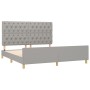 Giroletto con Testiera Grigio Chiaro 160x200 cm in Tessuto