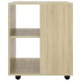 Mobiletto con Ruote Rovere Sonoma 60x53x72 cm Legno Multistrato