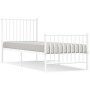 Giroletto con Testiera e Pediera Metallo Bianco 75x190 cm