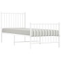 Giroletto con Testiera e Pediera Metallo Bianco 75x190 cm