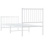 Giroletto con Testiera e Pediera Metallo Bianco 75x190 cm