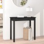 Tavolo Consolle Nero 80x40x75 cm in Legno Massello di Pino