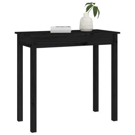 Tavolo Consolle Nero 80x40x75 cm in Legno Massello di Pino