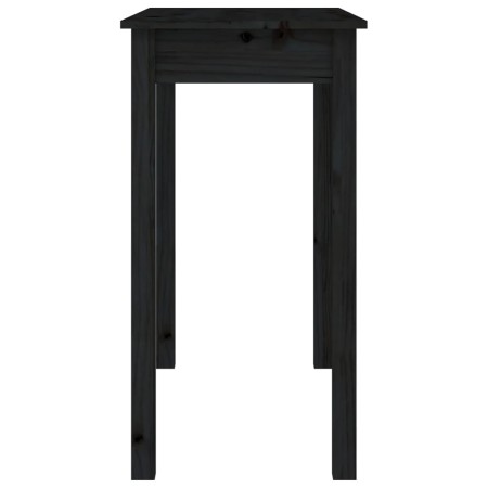 Tavolo Consolle Nero 80x40x75 cm in Legno Massello di Pino