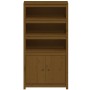 Credenza Miele 80x35x154 cm in Legno Massello di Pino