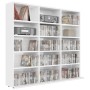 Mobile Porta CD Bianco Lucido 102x23x89,5 cm Legno Multistrato