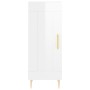 Credenza Bianco Lucido 34,5x34x90 cm in Legno Multistrato