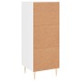 Credenza Bianco Lucido 34,5x34x90 cm in Legno Multistrato