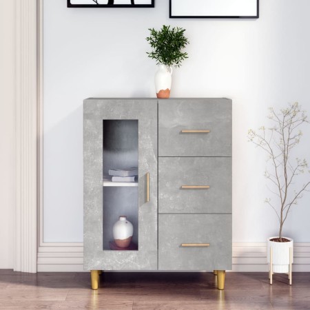 Credenza Grigio Cemento 69,5x34x90 cm in Legno Multistrato