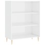 Libreria Bianco Lucido 69,5x32,5x90 cm in Legno Multistrato