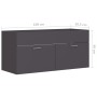 Mobile Sottolavabo Grigio 100x38,5x46 cm in Legno Multistrato