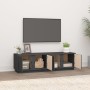 Mobile Porta TV Grigio 140x40x40 cm in Legno Massello di Pino