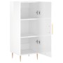 Credenza Bianco Lucido 34,5x34x90 cm in Legno Multistrato